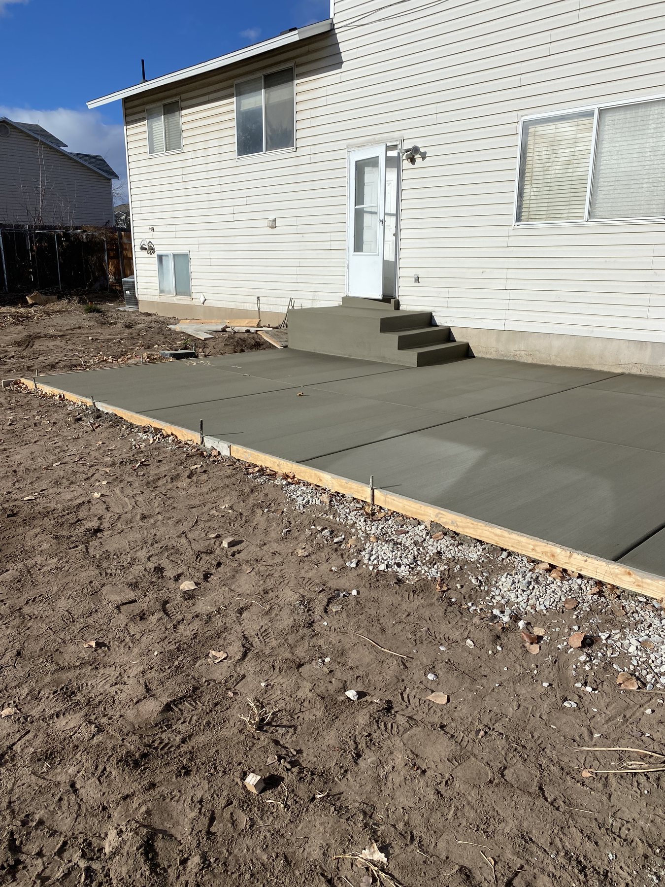 Real Bristow Concrete walkway and step project in Northern Utah