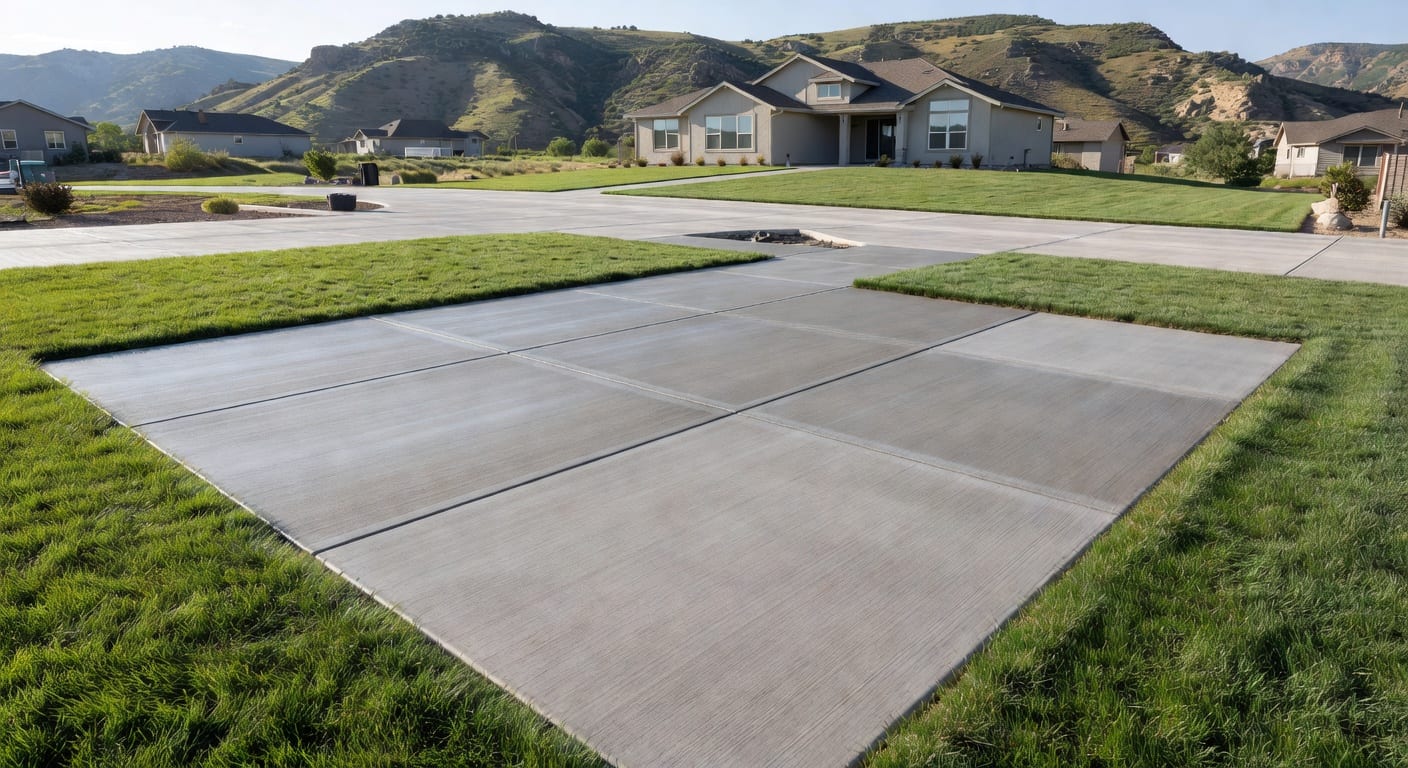 Fresh concrete flatwork at a Kaysville Utah residential property