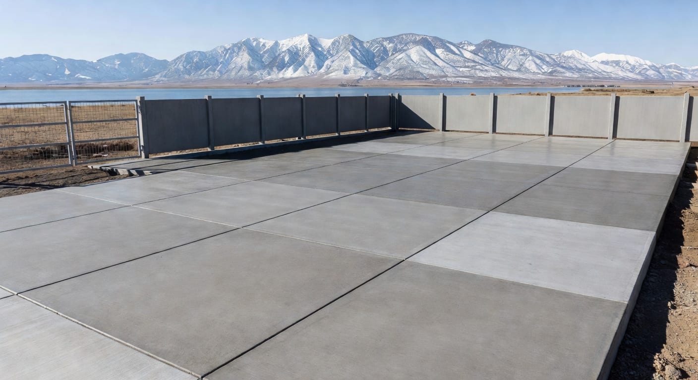 Syracuse Utah side-yard concrete RV pad with driveway access
